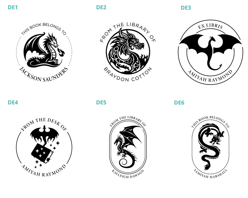 Dragon Custom Library Book Embosser Collection