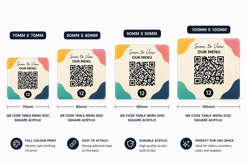 Table QR Code Menu Discs SQUARE