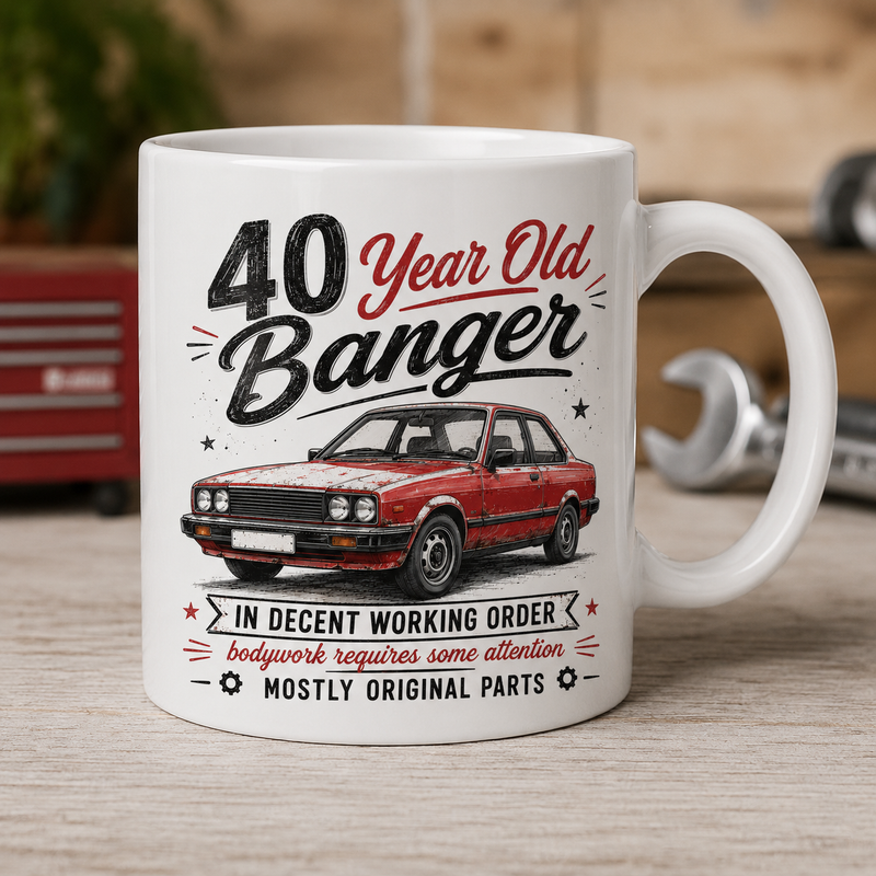 40 Year Old Banger White Coffee Mug