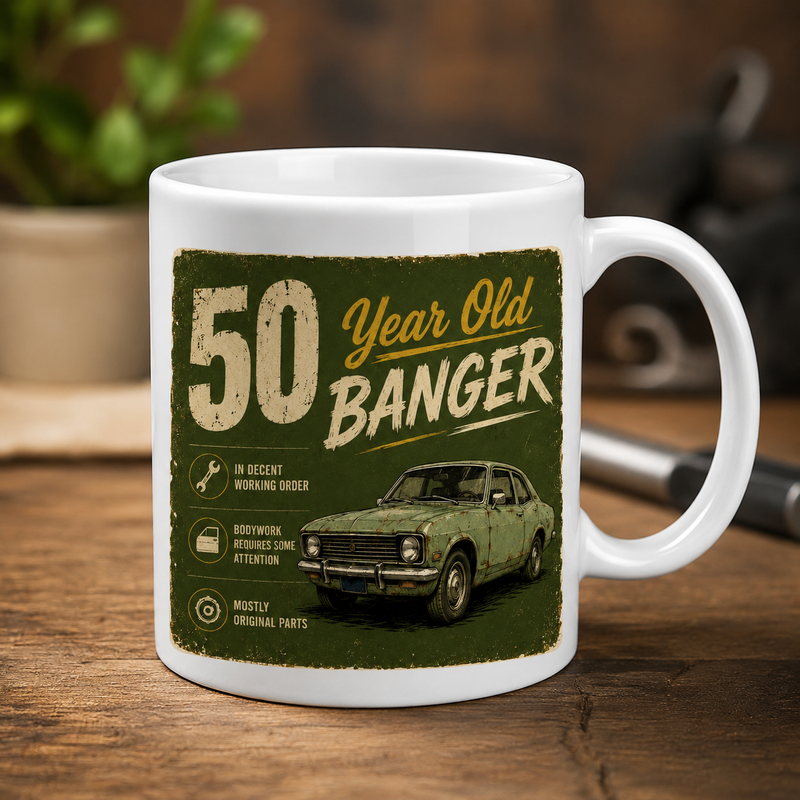 50 Year Old Banger White Coffee Mug