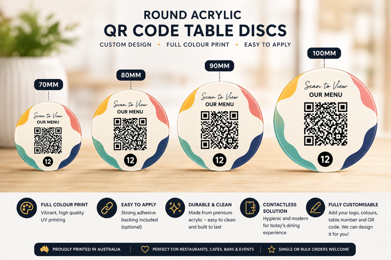Table QR Code Menu Discs ROUND
