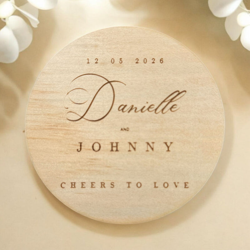 Engraved Wedding Coasters - Wooden or Acrylic image 0