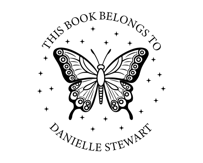 Personalised Butterfly Custom Name Ex Libris Book Stamp - ABC-16