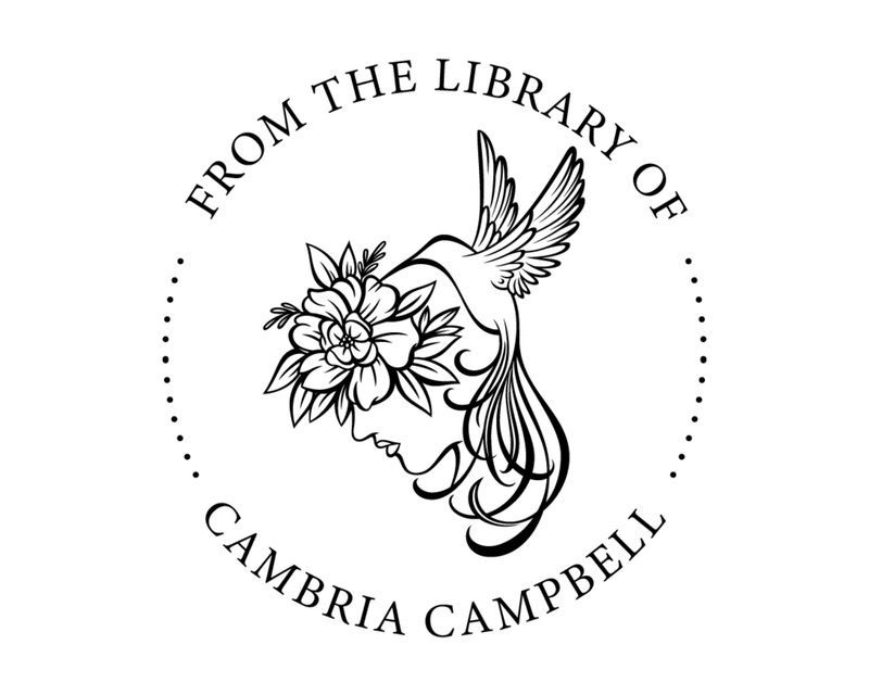 Personalised Girl Custom Name Ex Libris Book Stamp - ABC-30