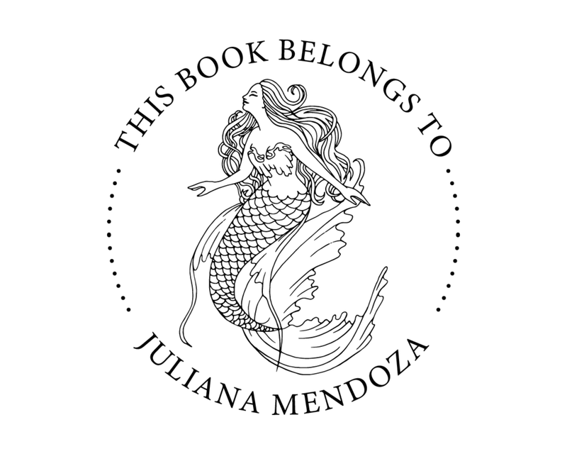 Personalised Girl Custom Name Ex Libris Book Stamp - ABC-35