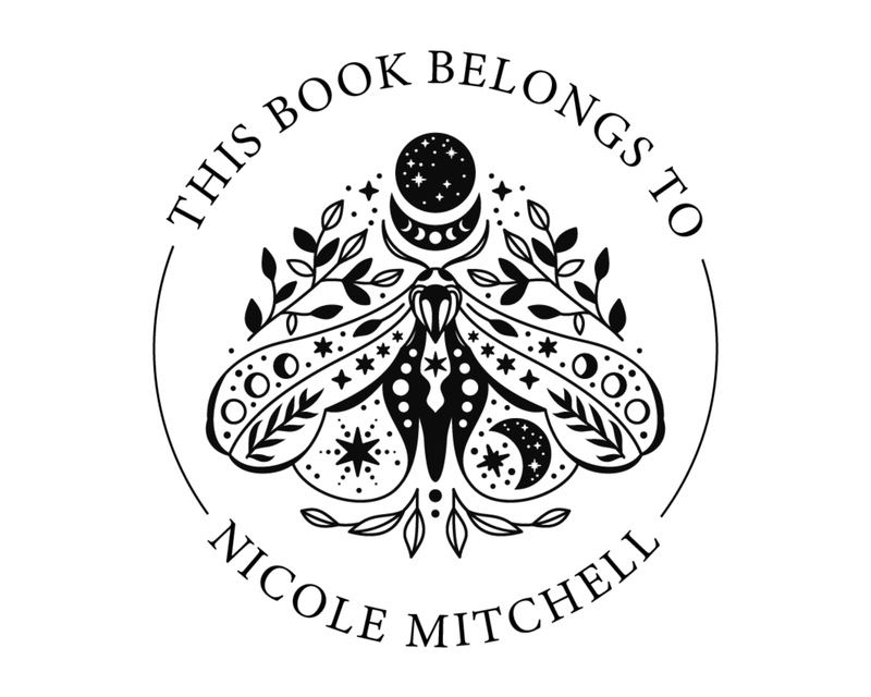 Personalised Butterfly Custom Name Ex Libris Book Stamp - ABC-49