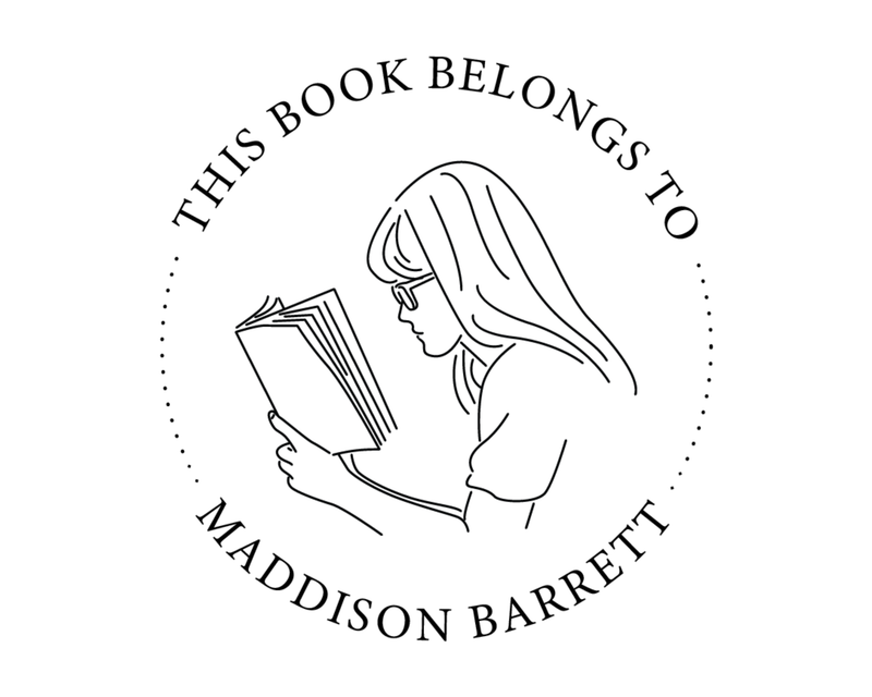 Personalised Girl Custom Name Ex Libris Book Stamp - ABC-63