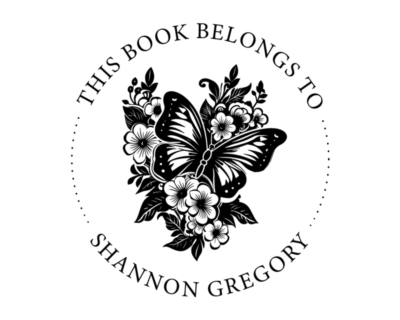 Personalised Butterfly Custom Name Ex Libris Book Stamp - ABC-65