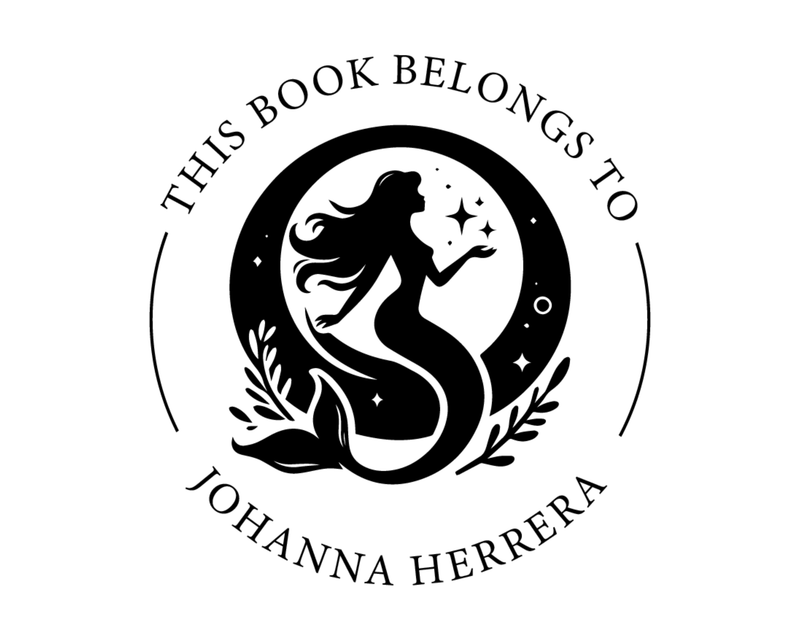 Personalised Girl Custom Name Ex Libris Book Stamp - ABC-66