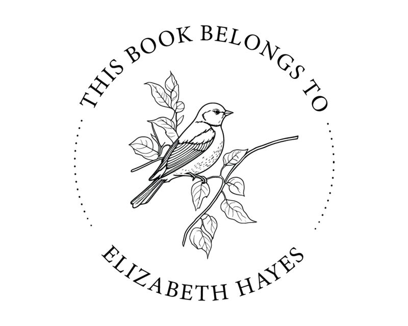 Personalised Birds Custom Name Ex Libris Book Stamp - ABC-68