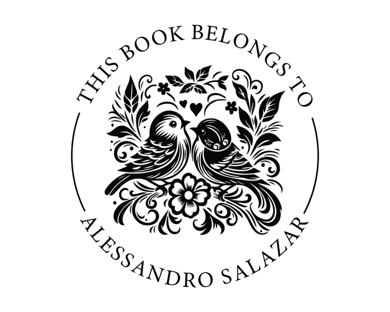 Personalised Birds Custom Name Ex Libris Book Stamp - ABC-69