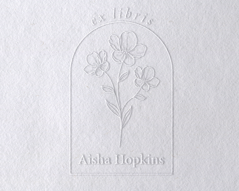Floral Monogram Custom Library Book Embosser