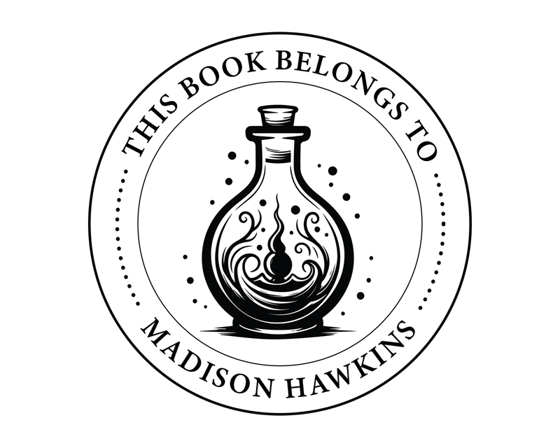 Personalised Celestial Custom Name Ex Libris Book Stamp - ABC-75