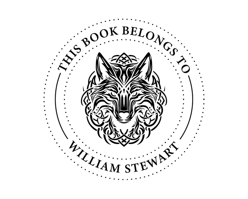Personalised Animals Custom Name Ex Libris Book Stamp - ABC-76