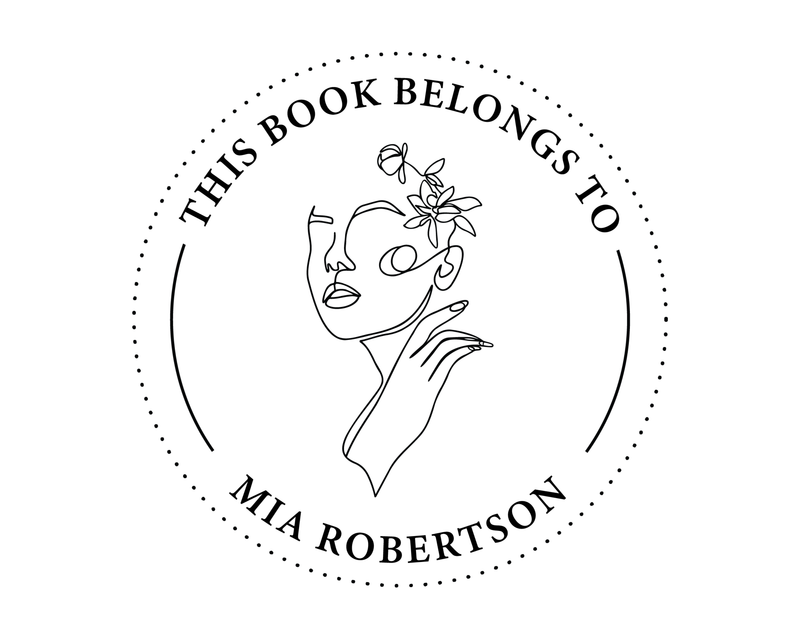 Personalised Girl Custom Name Ex Libris Book Stamp - ABC-83