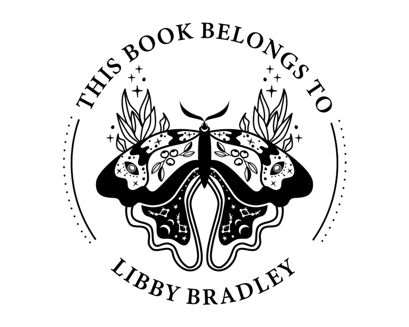 Personalised Butterfly Custom Name Ex Libris Book Stamp - ABC-87