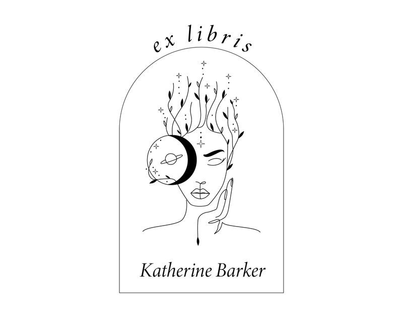 Personalised Girl Custom Name Ex Libris Book Stamp - ABC-89