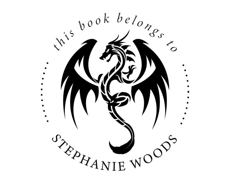 Personalised Dragon Custom Name Ex Libris Book Stamp - ABC-9