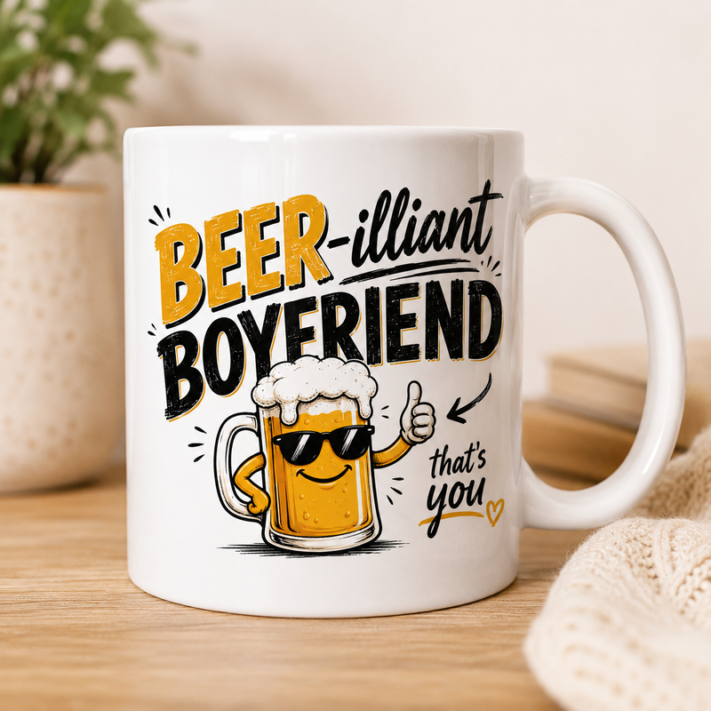 BEER-illiant Boyfriend White Coffee Mug