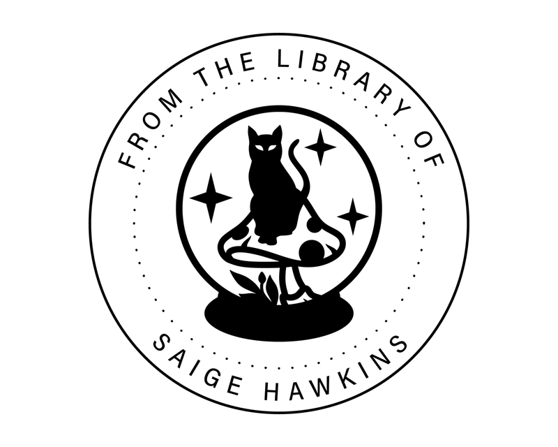 Personalised Cat Custom Name Ex Libris Book Stamp - BS26