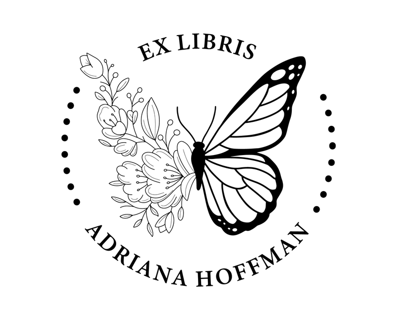 Personalised Butterfly Custom Name Ex Libris Book Stamp - BS2