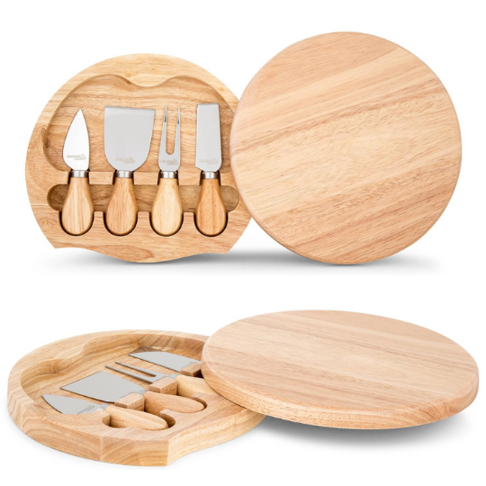 5-Piece Cheese Knife & Board Set