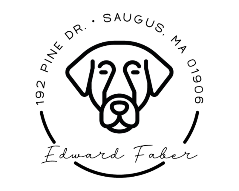 Personalised Dog Custom Name Ex Libris Book Stamp - DOGRND-Chesapeake_Bay_Retrievers