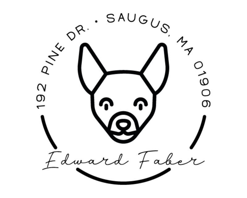 Personalised Dog Custom Name Ex Libris Book Stamp - DOGRND-Chihuahua