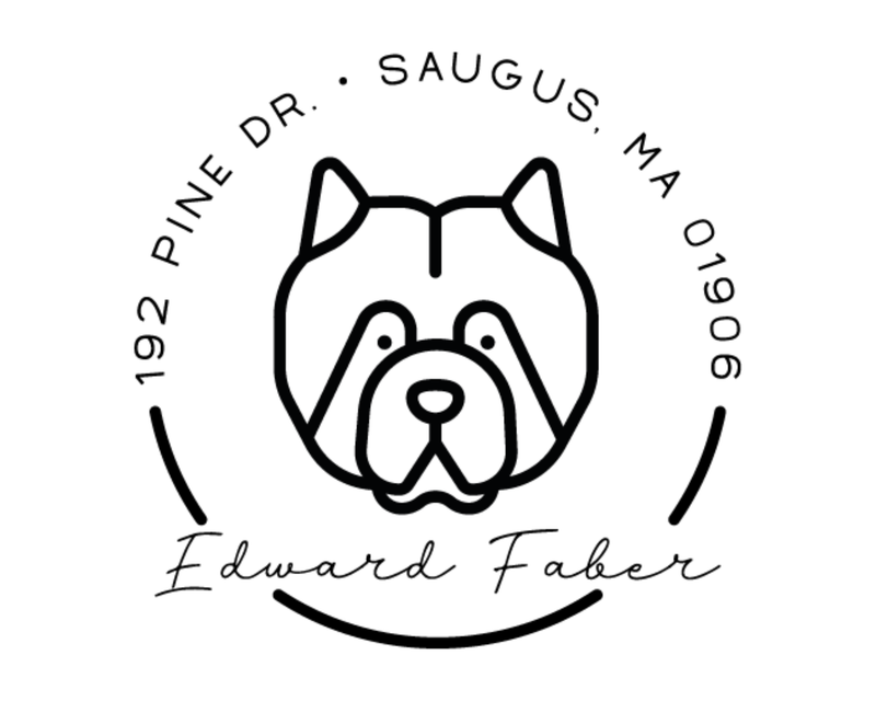 Personalised Dog Custom Name Ex Libris Book Stamp - DOGRND-Chow_Chow