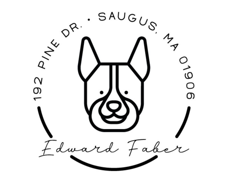 Personalised Dog Custom Name Ex Libris Book Stamp - DOGRND-Corgi