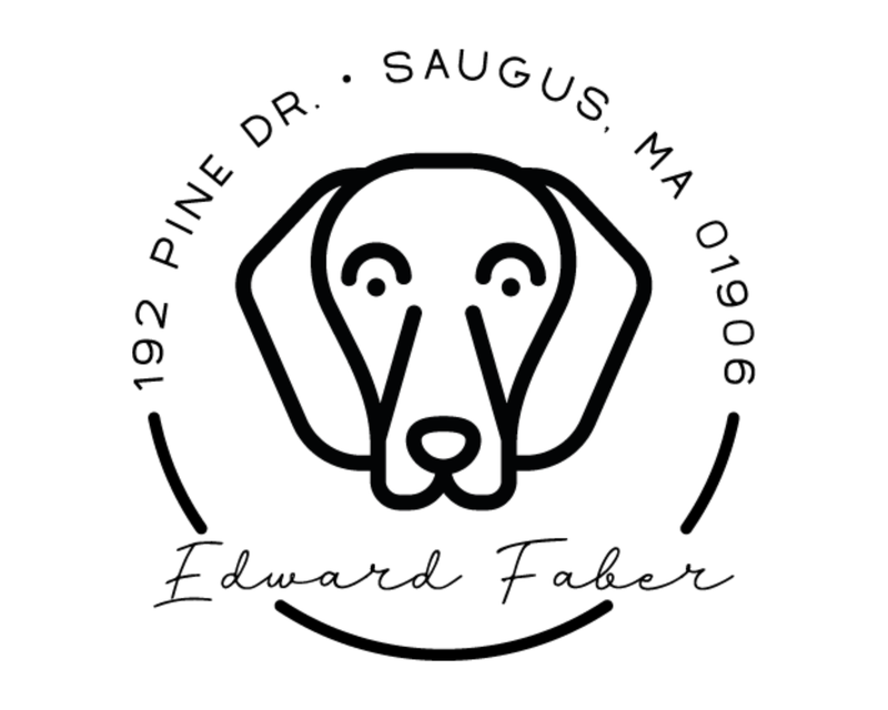Personalised Dog Custom Name Ex Libris Book Stamp - DOGRND-Dachshund