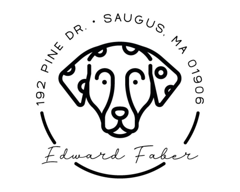Personalised Dog Custom Name Ex Libris Book Stamp - DOGRND-Dalmatian