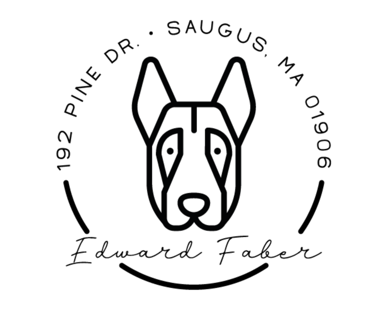 Personalised Dog Custom Name Ex Libris Book Stamp - DOGRND-German_Shepherd