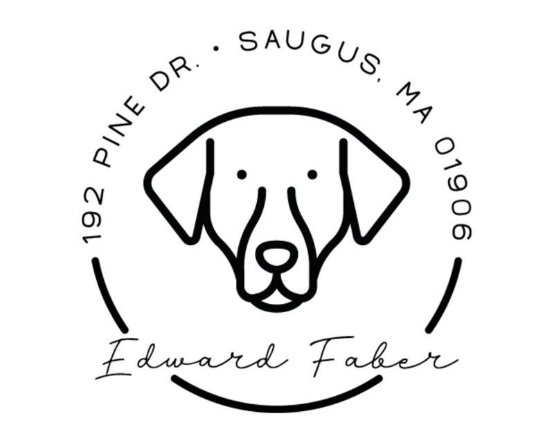 Personalised Dog Custom Name Ex Libris Book Stamp - DOGRND-Labrador