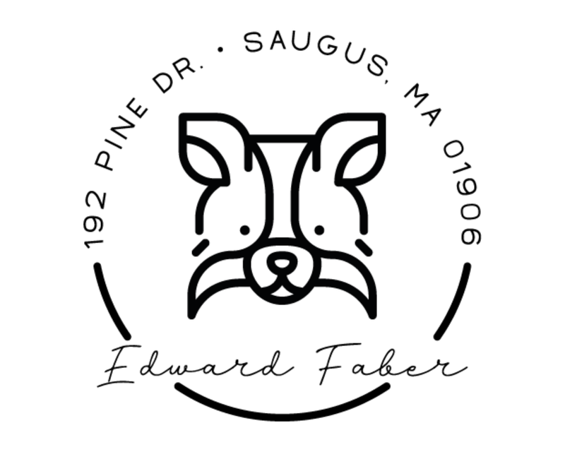 Personalised Dog Custom Name Ex Libris Book Stamp - DOGRND-Papillon