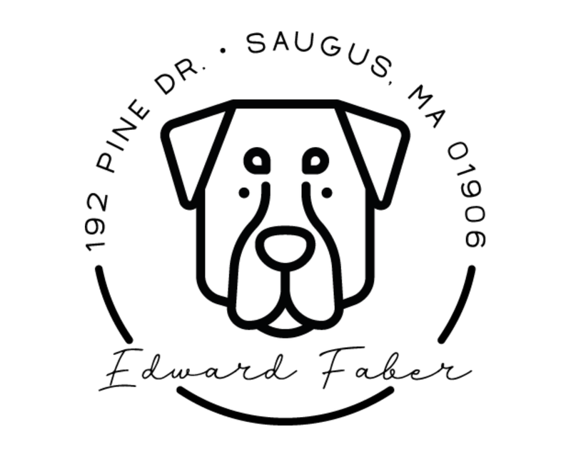 Personalised Dog Custom Name Ex Libris Book Stamp - DOGRND-Rottweiler