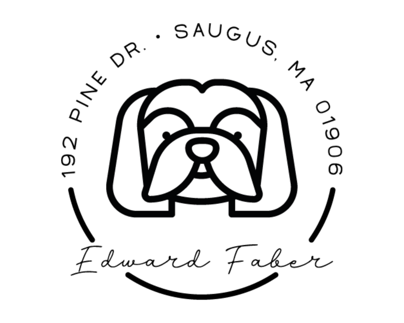 Personalised Dog Custom Name Ex Libris Book Stamp - DOGRND-Shih_tzu