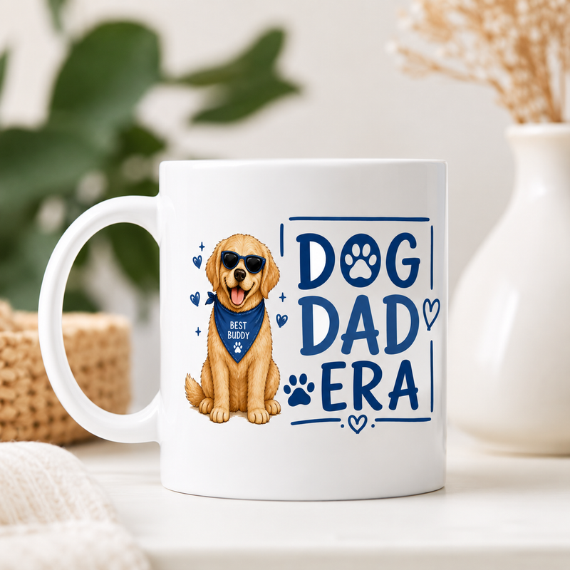 Dog Dad Era White Coffee Mug