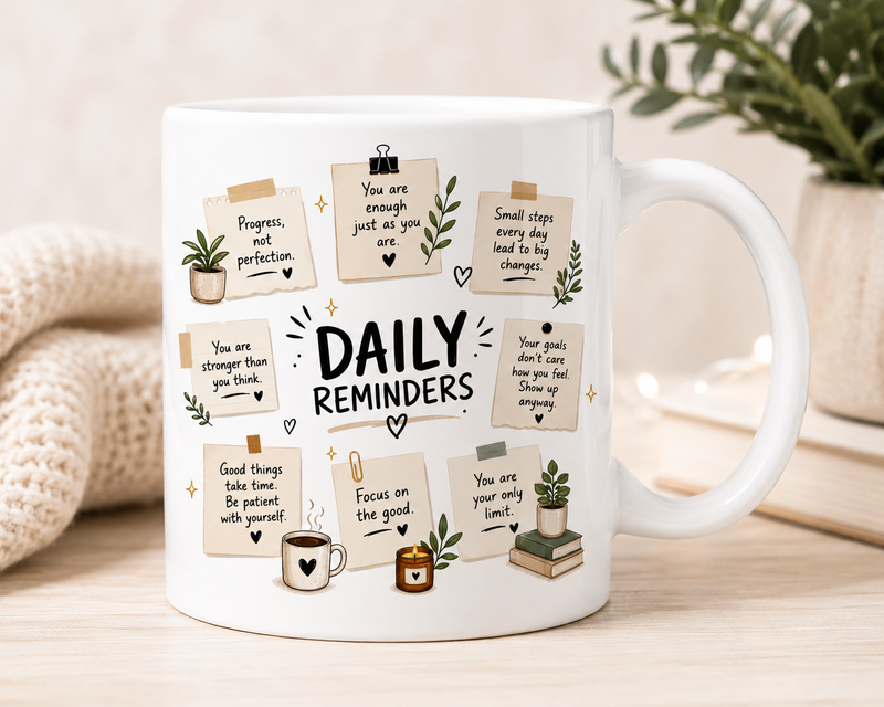 Daily Reminders White Coffee Mug