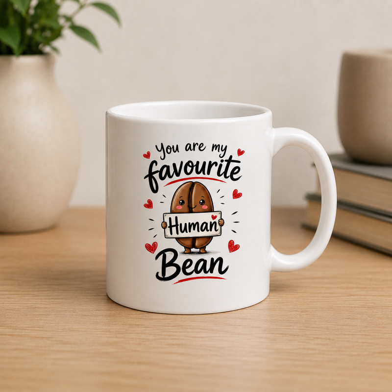 Favourite Human Bean White Coffee Mug