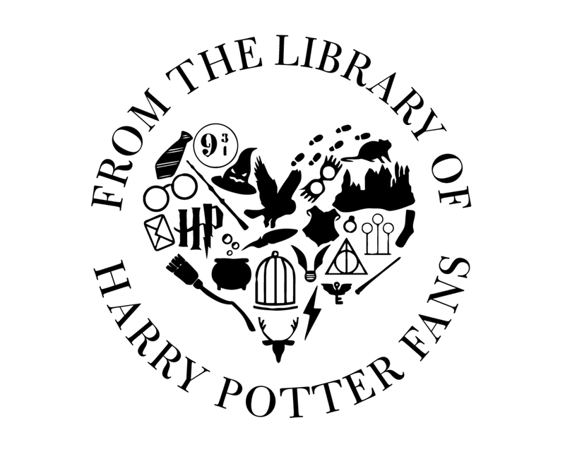 Personalised Halloween Custom Name Ex Libris Book Stamp - HP2