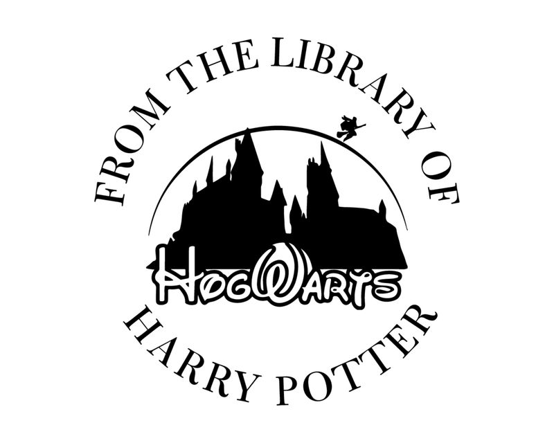 Personalised Halloween Custom Name Ex Libris Book Stamp - HP4