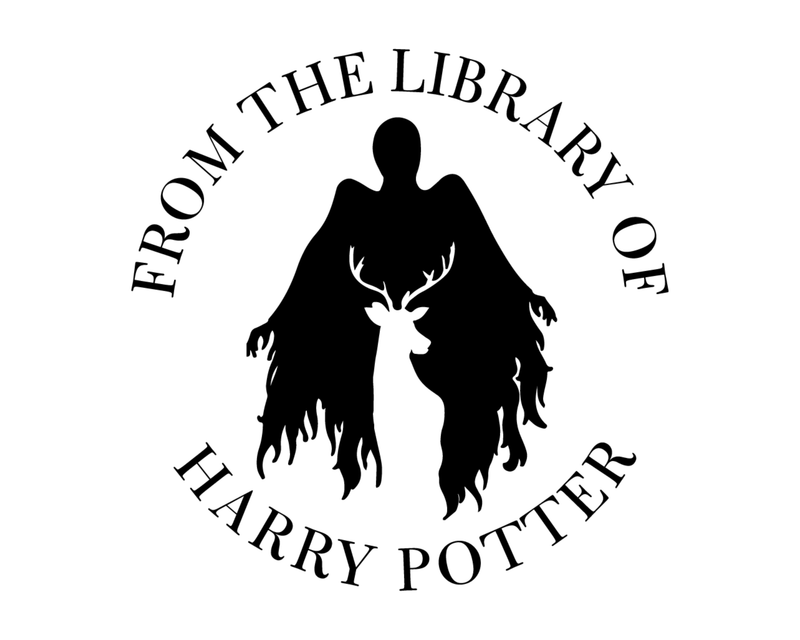 Personalised Halloween Custom Name Ex Libris Book Stamp - HP6