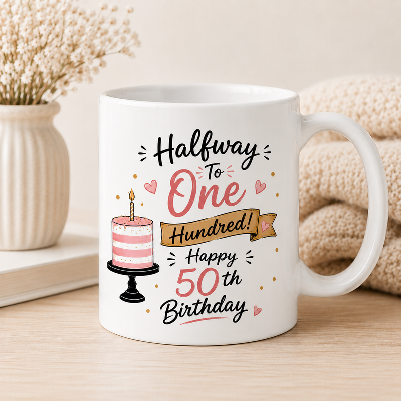 Happy 50th Birthday White Coffee Mug