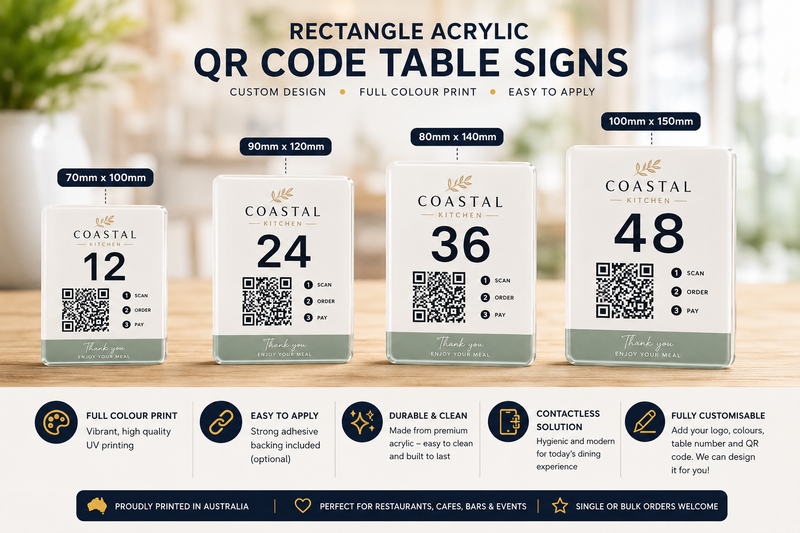 Table QR Code Menu Plaques RECTANGLE