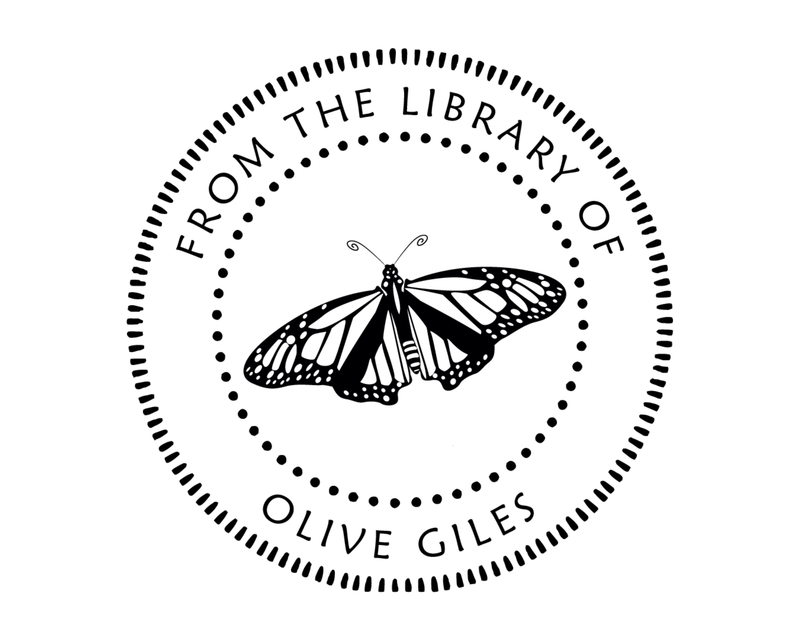 Personalised Butterfly Custom Name Ex Libris Book Stamp - JB-Butterfly10