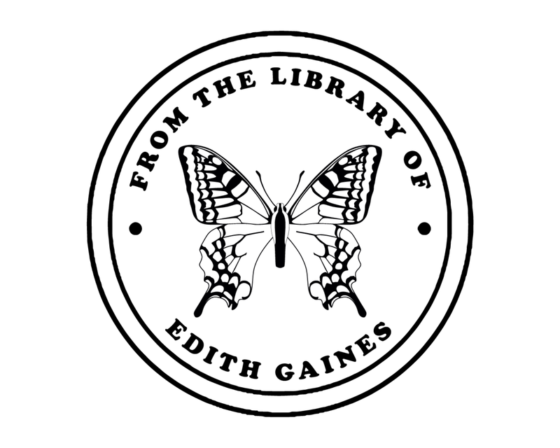Personalised Butterfly Custom Name Ex Libris Book Stamp - JB-Butterfly12