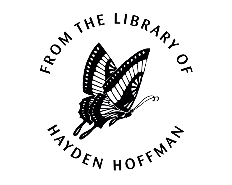 Personalised Butterfly Custom Name Ex Libris Book Stamp - JB-Butterfly3