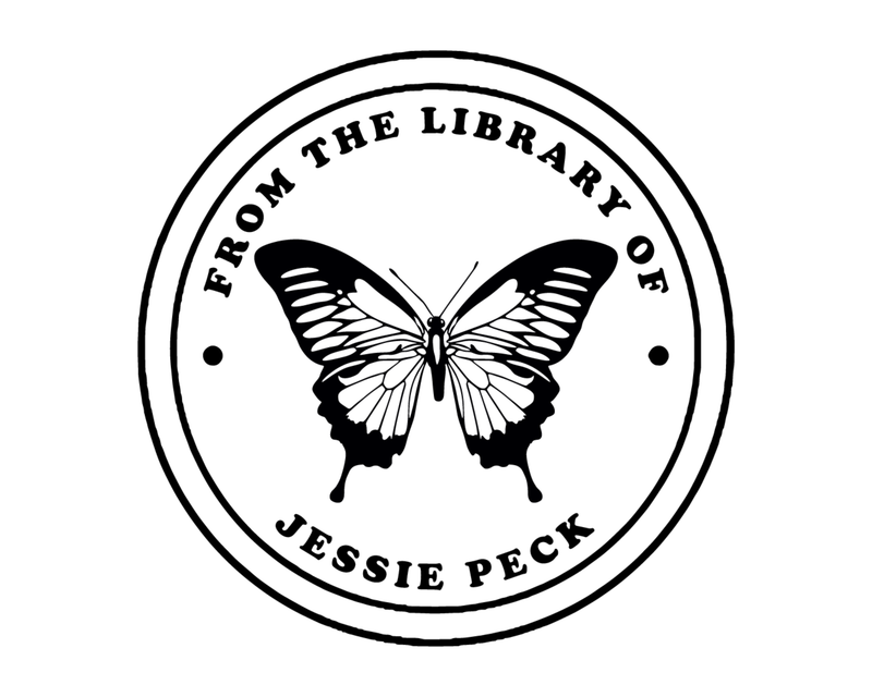 Personalised Butterfly Custom Name Ex Libris Book Stamp - JB-Butterfly5