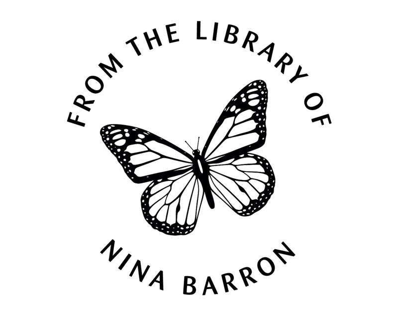 Personalised Butterfly Custom Name Ex Libris Book Stamp - JB-Butterfly7